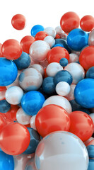 Multicolored shiny balls closeup on a light background.