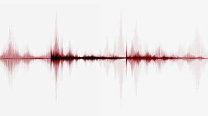 Blood Red Digital Sound Wave on gray Background,technology and earthquake wave diagram and Moving heart concept,design for music studio and science,Vector Illustration.