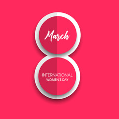 8 March, International Women's Day, greeting card. Background template for International Womens Day. Vector illustration. eps 10