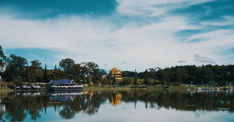 Fototapeta na wymiar Peaceful city Da Lat in Vietnam. Travel, adventure, city, vacation.
