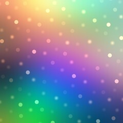 Festive colorful rainbow gradient blur background with shiny bokeh pattern.