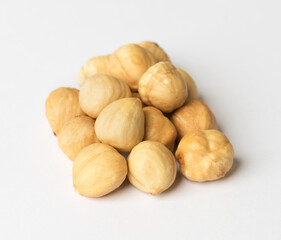 HAZELNUT. Hazelnuts isolated on white background.