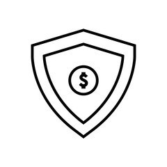 shield insurance finance icon line style vector for your design element