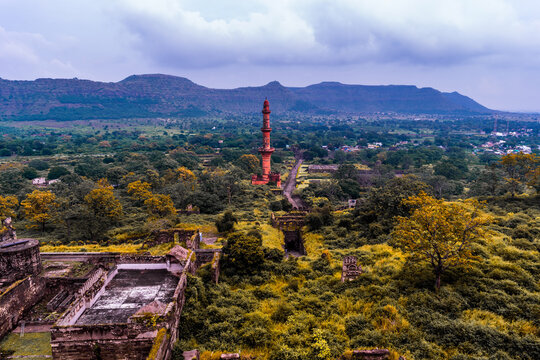 Chand Minar or the Tower of the Moon, medieval tower in Daulatabad, India.