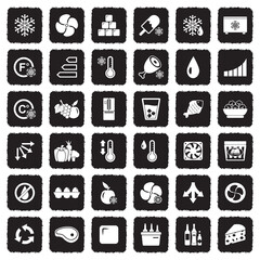 Obraz premium Refrigerator Icons. Grunge Black Flat Design. Vector Illustration.