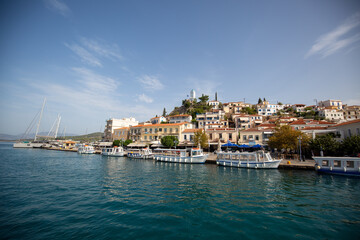 view of the port country Poros, greece