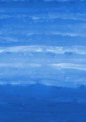 Blue ink and watercolor texture on white paper background. Gradient paint strokes and decalcomania effect. Hand-painted gouache abstract image. Mess on the canvas.