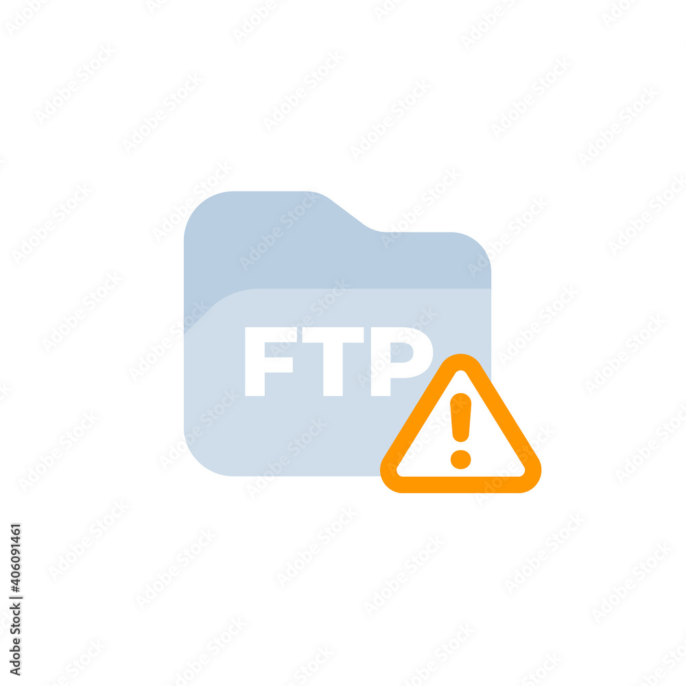 Poster ftp warning, error vector icon