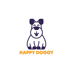 Obraz na płótnie Canvas Happy dog vector logo icon
