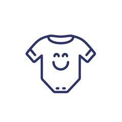 baby clothing line icon on white