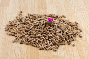 Pellets de madera (combustible para estufas de biomasa).