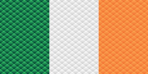 Mosaic flag of the Ireland - Illustration, 
Three dimensional flag of Ireland