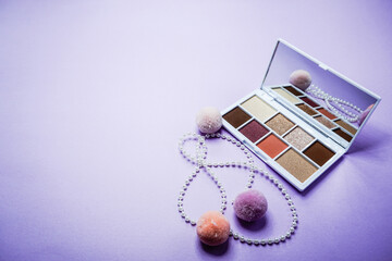 Cosmetic makeup facial set of colours for women with different complements