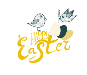 Happy Easter text. Vector illustration
