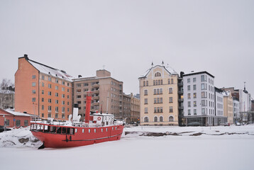 Cloudy winter day in Helsinki