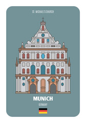 St. Michael's Church in Munich, Germany. Architectural symbols of European cities