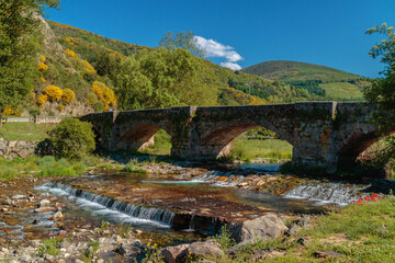 Oja river in Ezcaray village (La Rioja, Spain)