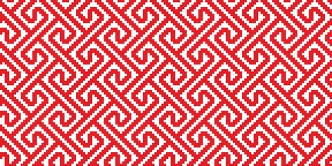 National mosaic pixel seamless pattern. Traditional ethnic pattern for embroidery with thread, Bright and fashionable pattern.
