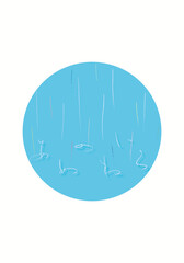 あめのねいろ（ame no neiro）-雨の音色-　梅雨　円形　窓　縦　掛け軸