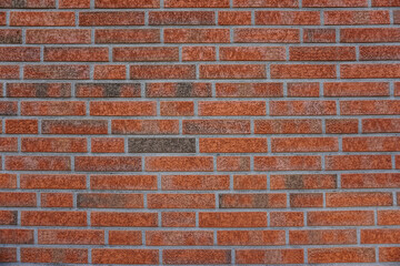 Brick texture, clinker bricks, New and clean with rich colors red orange brown brick wall