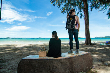 Thai young couple on the beach