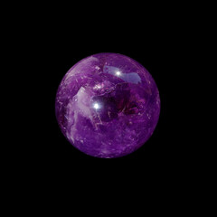 Amethyst ball on black background