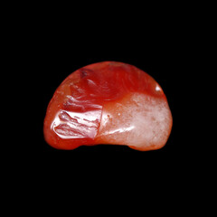 Crude cornelian on black background 