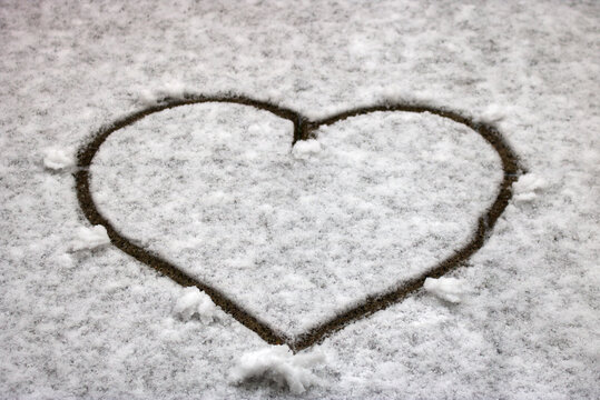 heart creative painted in snow