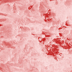 Red ink and watercolor texture on white paper background. Paint leaks and decalcomania effects....