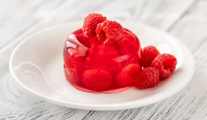 Raspberry gelatin dessert