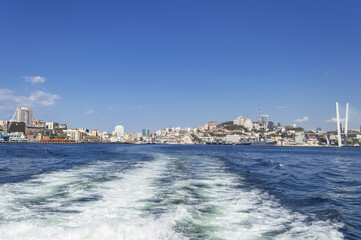 sunny cityscape of Vladivostok