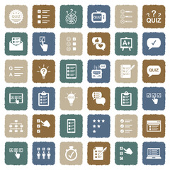 Quiz Icons. Grunge Color Flat Design. Vector Illustration.