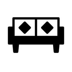 sofa icon logo or illustration with solid stroke style vector design. perfect use for web, mobile app, pattern, design etc.