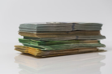 US dollars and Euro banknote 