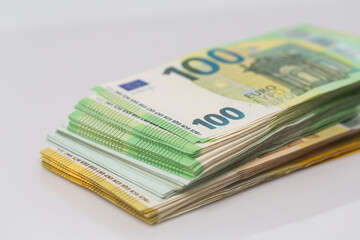 100 and 200 euro banknotes 