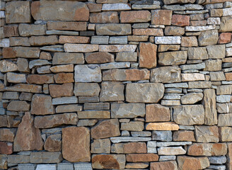 Natural stone masonry wall texture or background