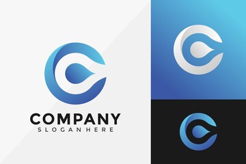 Letter C Water Drop Logo Design, Modern Logo Designs Vector Illustration Template