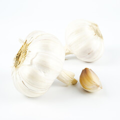 Fresh garlic isolated on a white background,element of food healthy nutrients and herb vegetable ingredient concept   