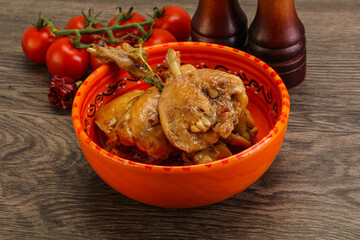 Rabbit stew in spicy sauce