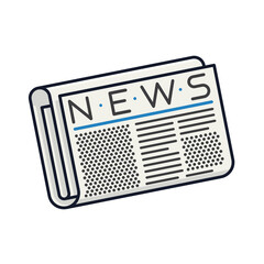 Rolled newspaper isolated vector illustration for No News Is Good News Day on September 11