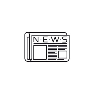 Rolled Newspaper Vector Line Icon  For No News Is Good News Day On September 11