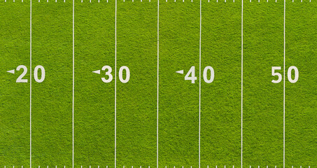 An American football field from above - texture background