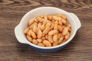 White beans kidney in the bowl