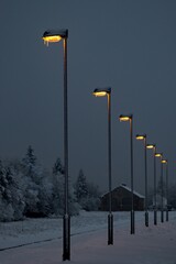 street lamp in winter