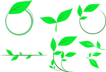 エコロジーの装飾と丸い葉っぱのフレーム