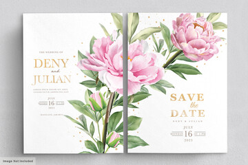 blooming peonies invitation card set