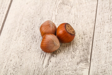 Hazelnut heap isolated over background