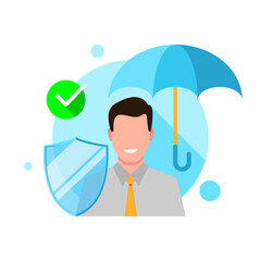 reliability, consumer privacy and data protection concept illustration flat design vector eps10