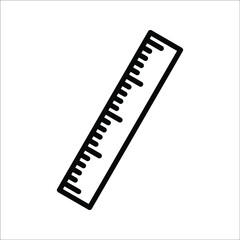 vector icon of ruler on white background. color editable