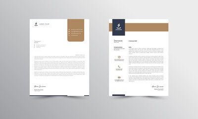 Brown Modern Business Letterhead Design Template, Abtract Letterhead Design, Letterhead Template,  - vector